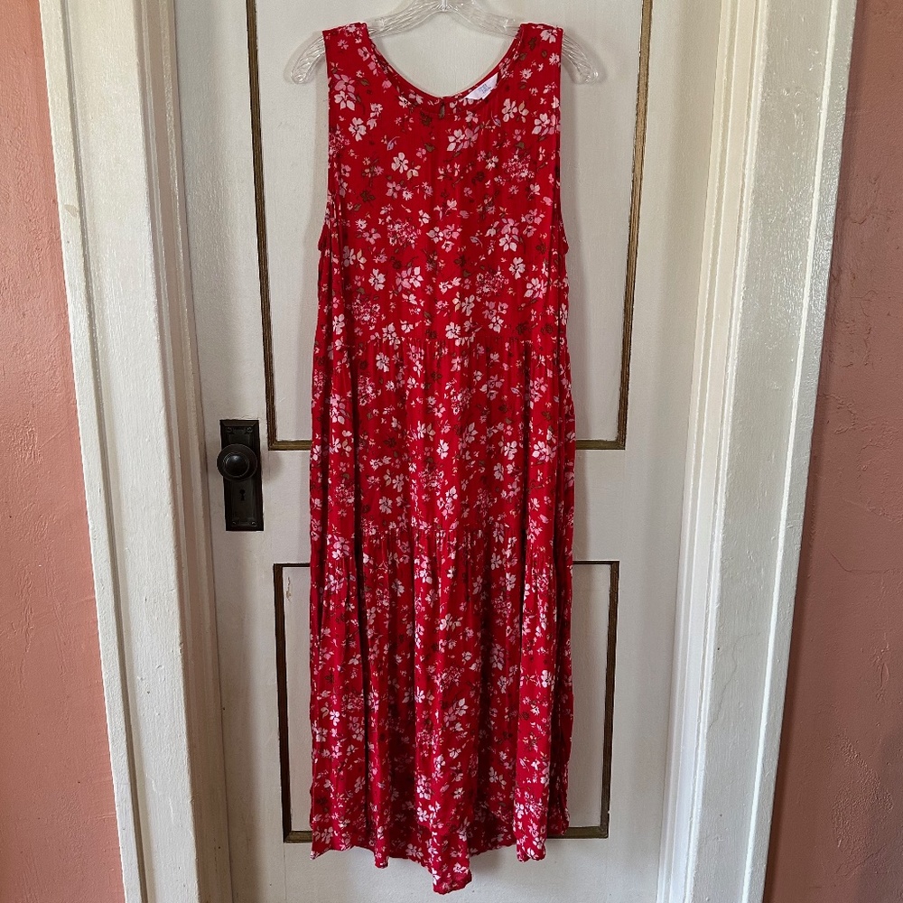 Red Floral Maxi Dress